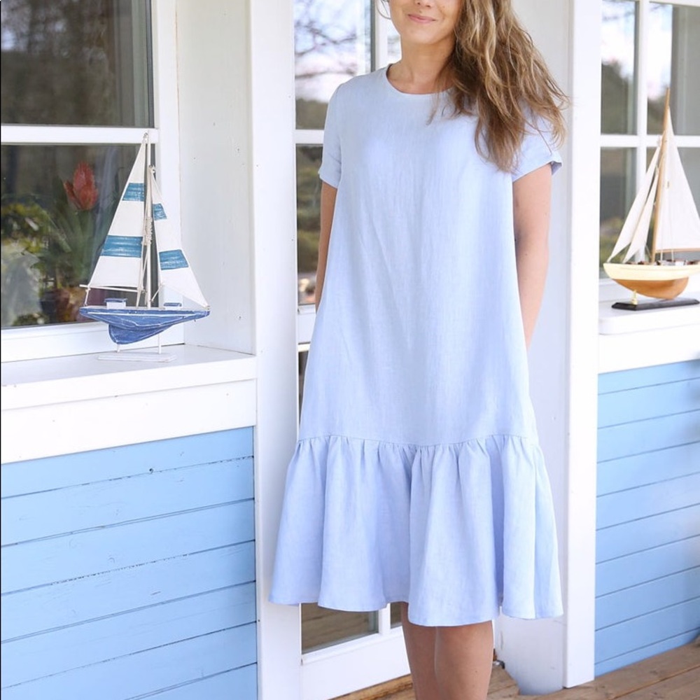 Blue Naive / LinenSea Light Blue Linen Dress